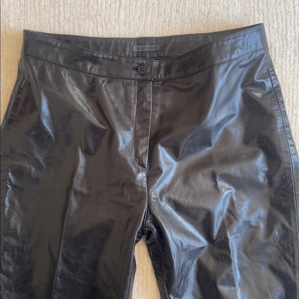 RAGBY NORTH AMERICA Genuine Leather Pants | Size 10 | Sleek Black Style - Picture 3 of 5